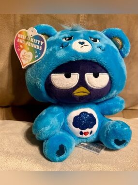Sanrio Hello Kitty & Friends x Care Bears Badtz-Maru Grumpy Bear Plush Blue